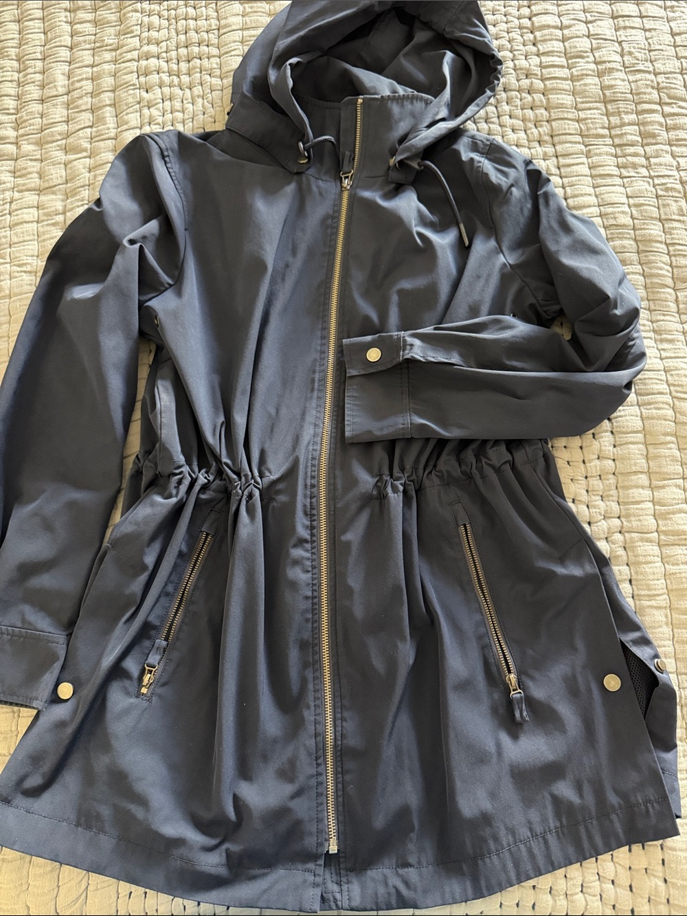Banana Republic Jacket with removable hood Navy Blue Size Medium
